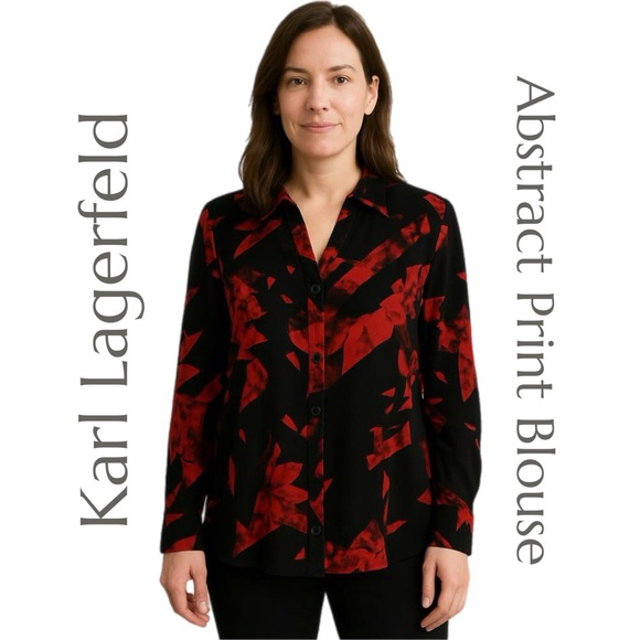 Karl Lagerfeld Tops - Karl Lagerfeld Abstract Print Blouse - Approx. Size S